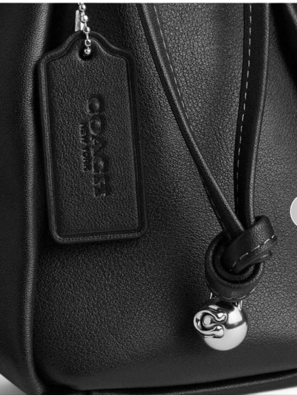 Coach Faye Large Black Leather Shoulder Bag with Chain - Picture 7 of 7